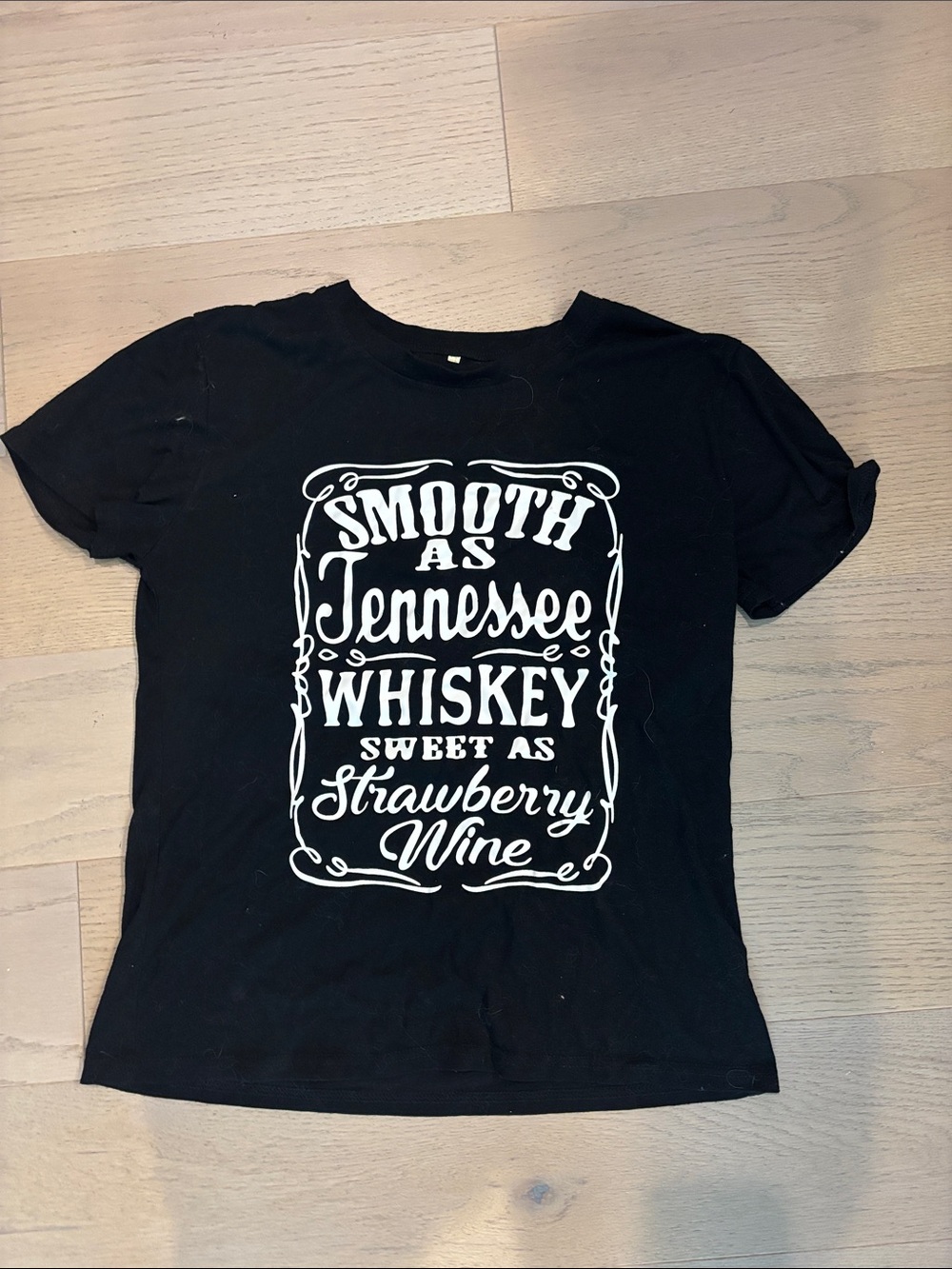 Black Graphic Tee with 'Tennessee Whiskey' Slogan